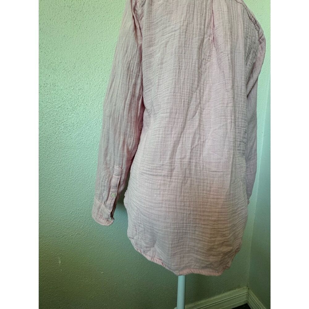 J. Crew Women's Light Pink Crinkled Button-Up Blouse Long Sleeve SZ S - Picture 9 of 12